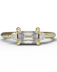 Close up of the Five Stone Cora Engagement Ring in yellow gold by Fluid Jewellery