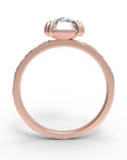 Close up view of the Classic Talon Solitaire Engagement Ring in rose gold 3