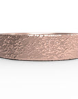 Close up of the mens Arena wedding band in rose gold