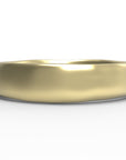 Close up of the mens Organic wedding band in yellow gold