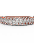 Close up of the classin Evelyn womens wedding band by Fluid Jewellery in rose gold