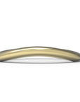 Close up of the curved flow womens wedding band by Fluid Jewellery in yellow gold 2