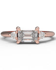 Close up of the Five Stone Cora Engagement Ring in rose gold by Fluid Jewellery