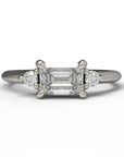 Close up of the Five Stone Cora Engagement Ring in white gold by Fluid Jewellery