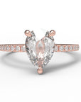 Close up of the Classic Ivy Engagement Ring in rose gold by Fluid Jewellery