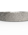 Close up of the mens Arena wedding band in white gold