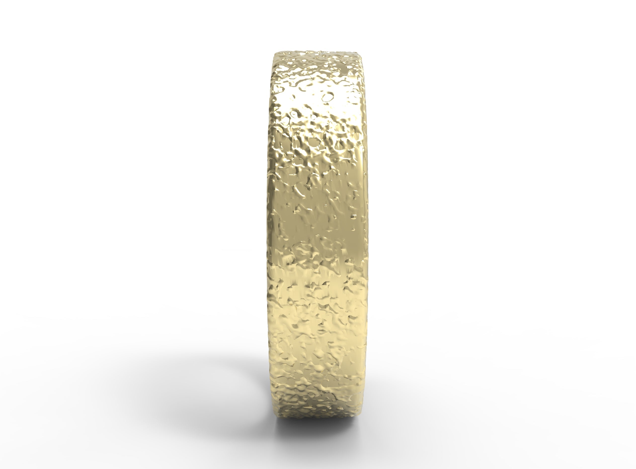 Side close up of the mens Arena wedding band in yellow gold 5