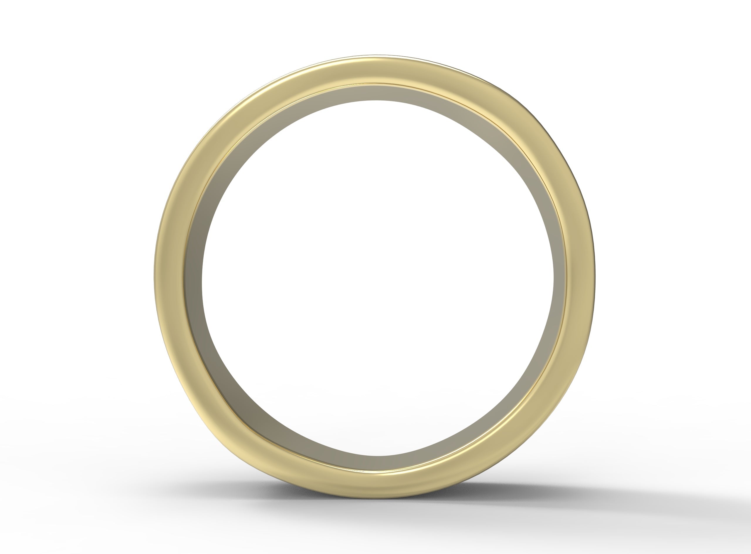 Close up of the mens Groove wedding band in yellow gold 3