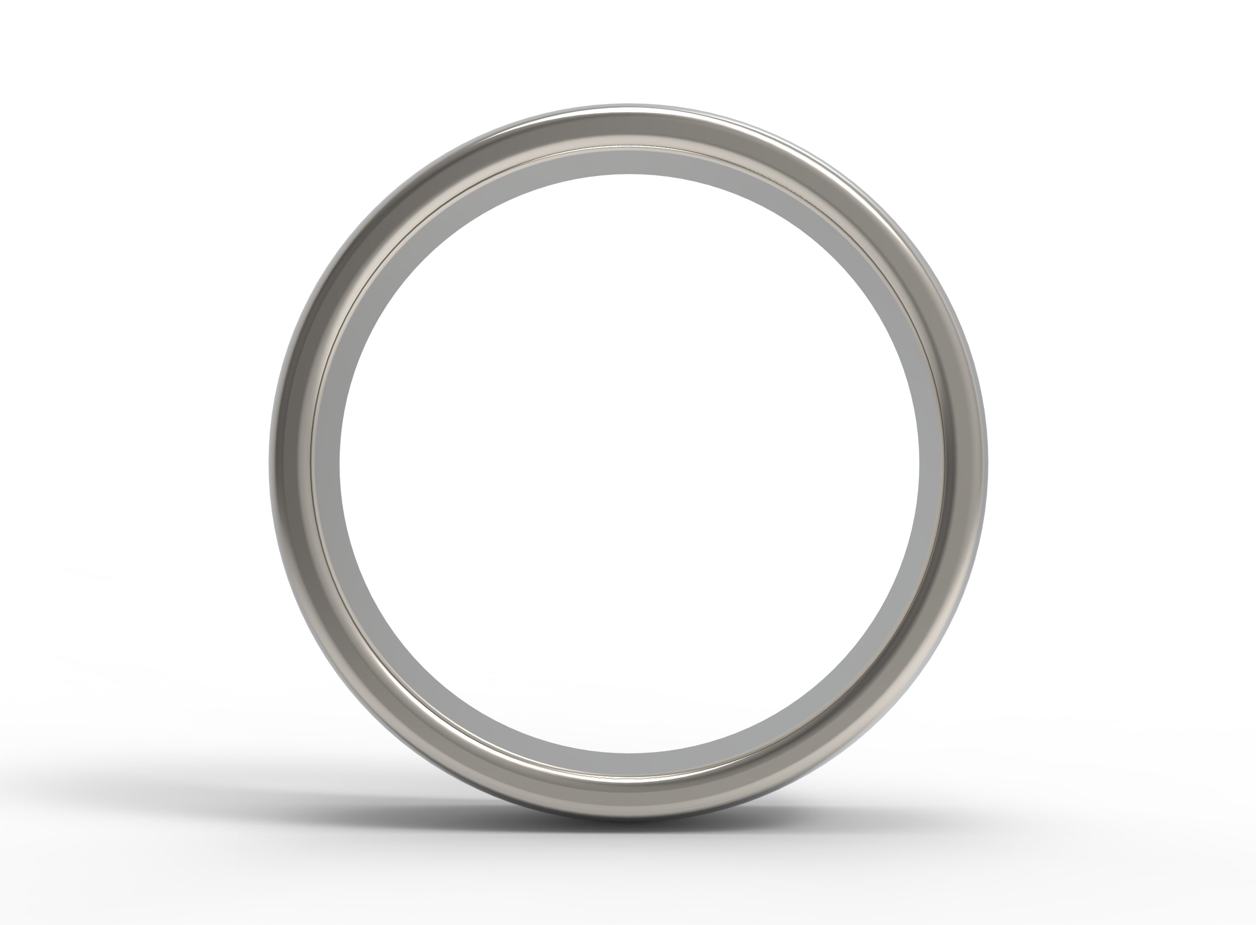 Close up of the mens Half Round wedding band in white gold 3