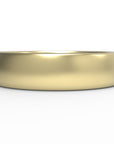 Close up of the mens Half Round wedding band in yellow gold