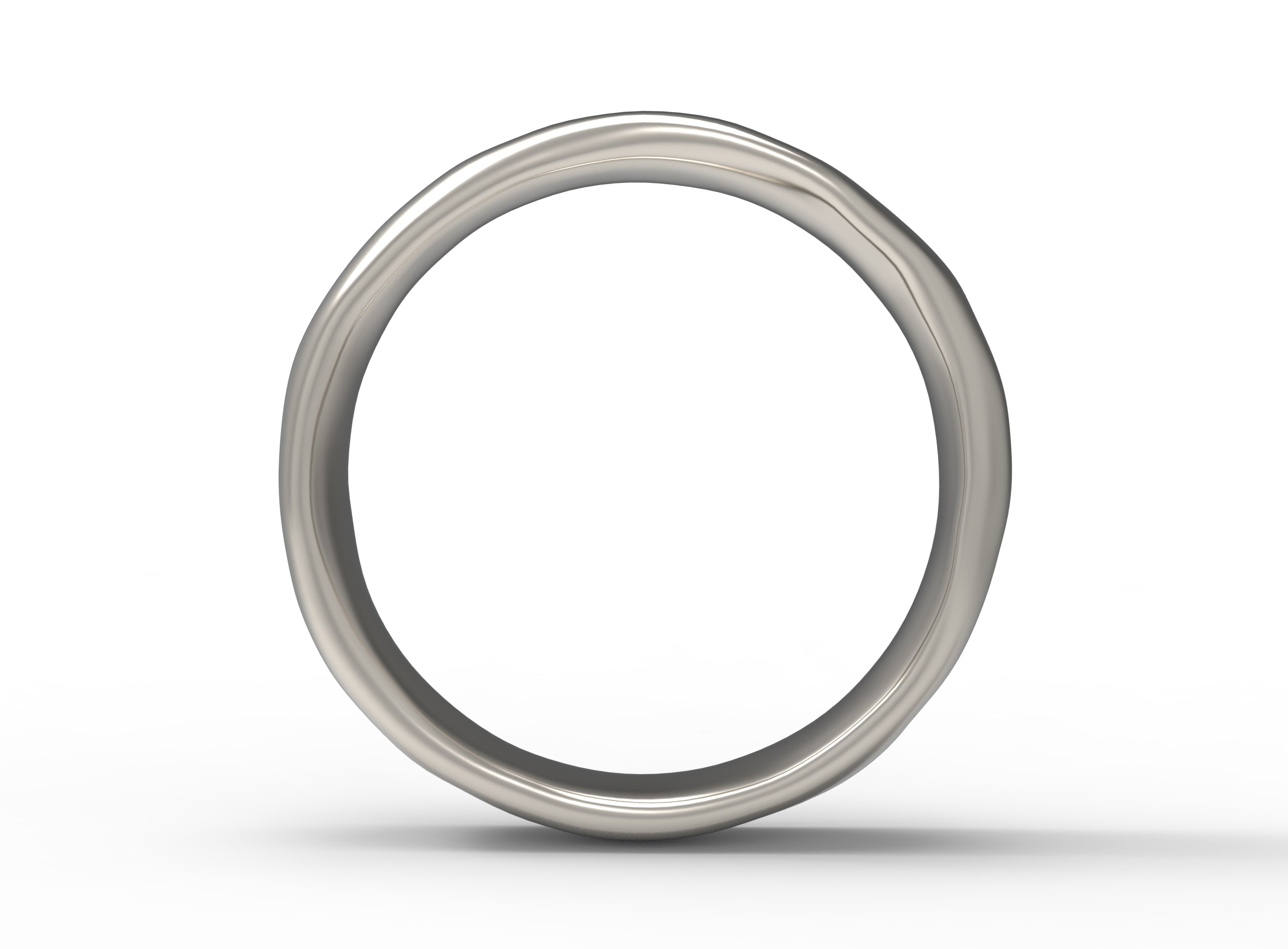 Close up of the mens Organic wedding band in white gold 3