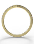 Close up of the Chevron Mia womens wedding band by Fluid Jewellery in yellow gold 3