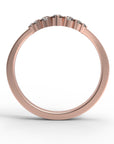 Close up of the Chevron Penelope womens wedding band by Fluid Jewellery in rose gold  3