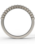 Close up of the Classic Annalise womens wedding band by Fluid Jewellery in white gold 2