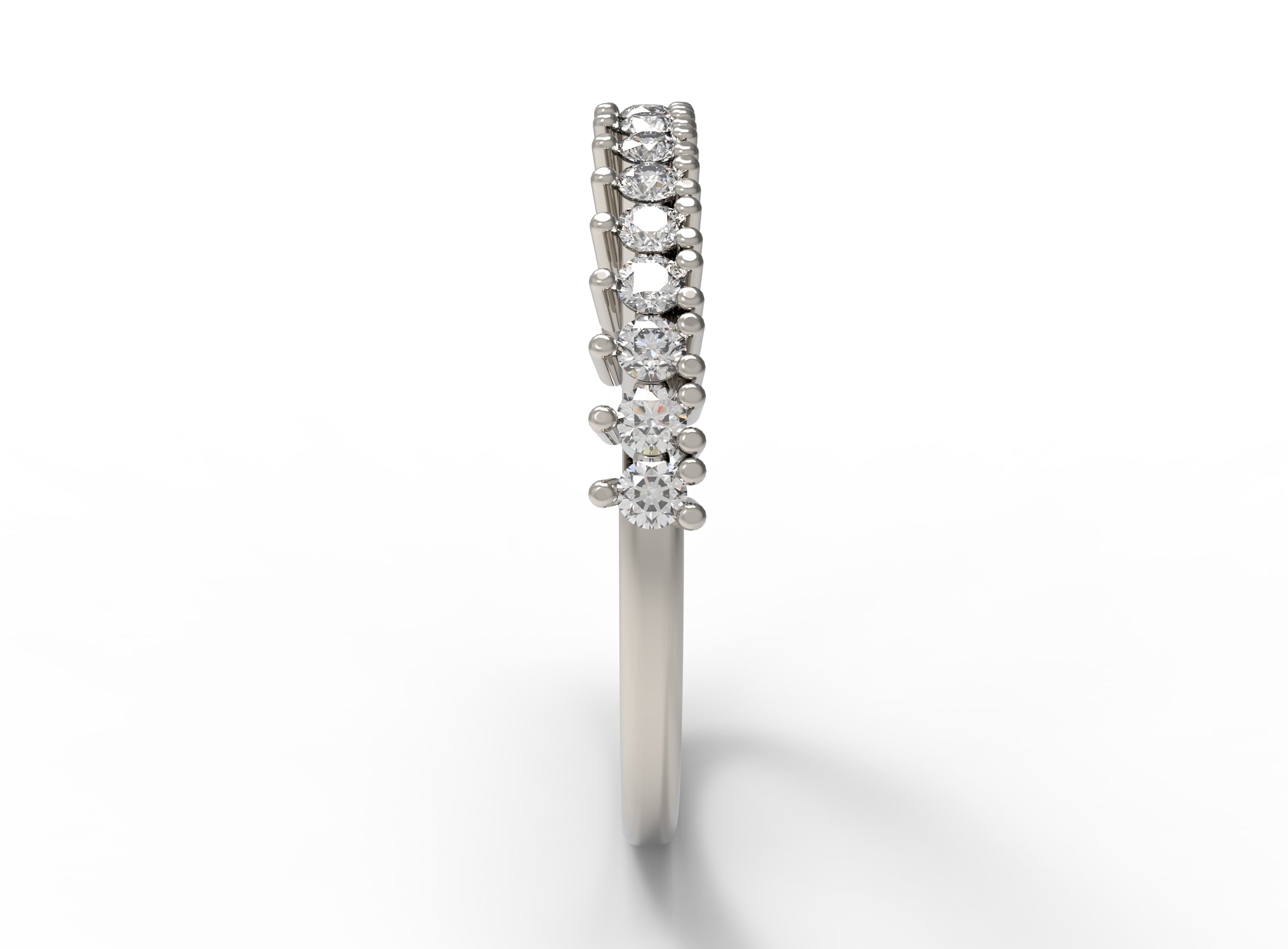 Close up of the Classic Annalise womens wedding band by Fluid Jewellery in white gold 3
