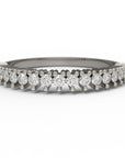 Close up of the Classic Annalise womens wedding band by Fluid Jewellery in white gold