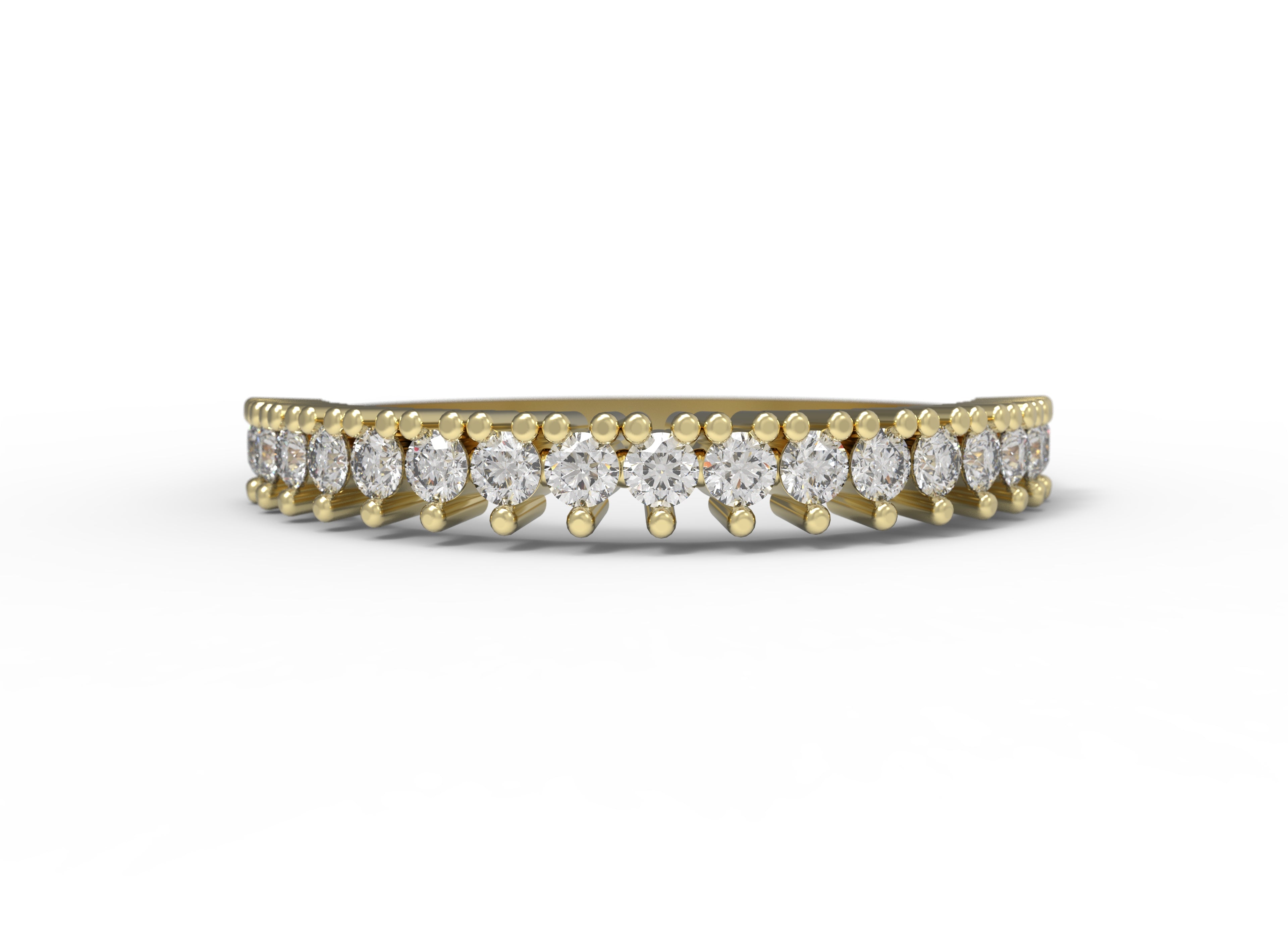Close up of the Classic Annalise womens wedding band by Fluid Jewellery in yellow gold