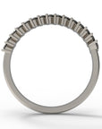 Close up of the classin Evelyn womens wedding band by Fluid Jewellery in white gold 3