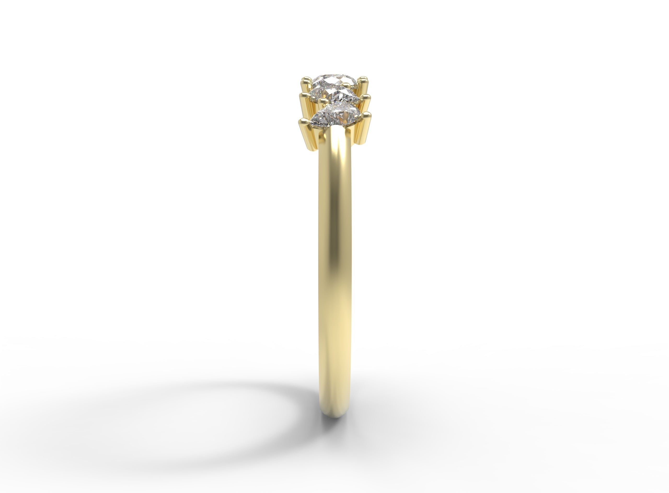 Close up of thecluster Maeve womens wedding band by Fluid Jewellery in yellow gold 2