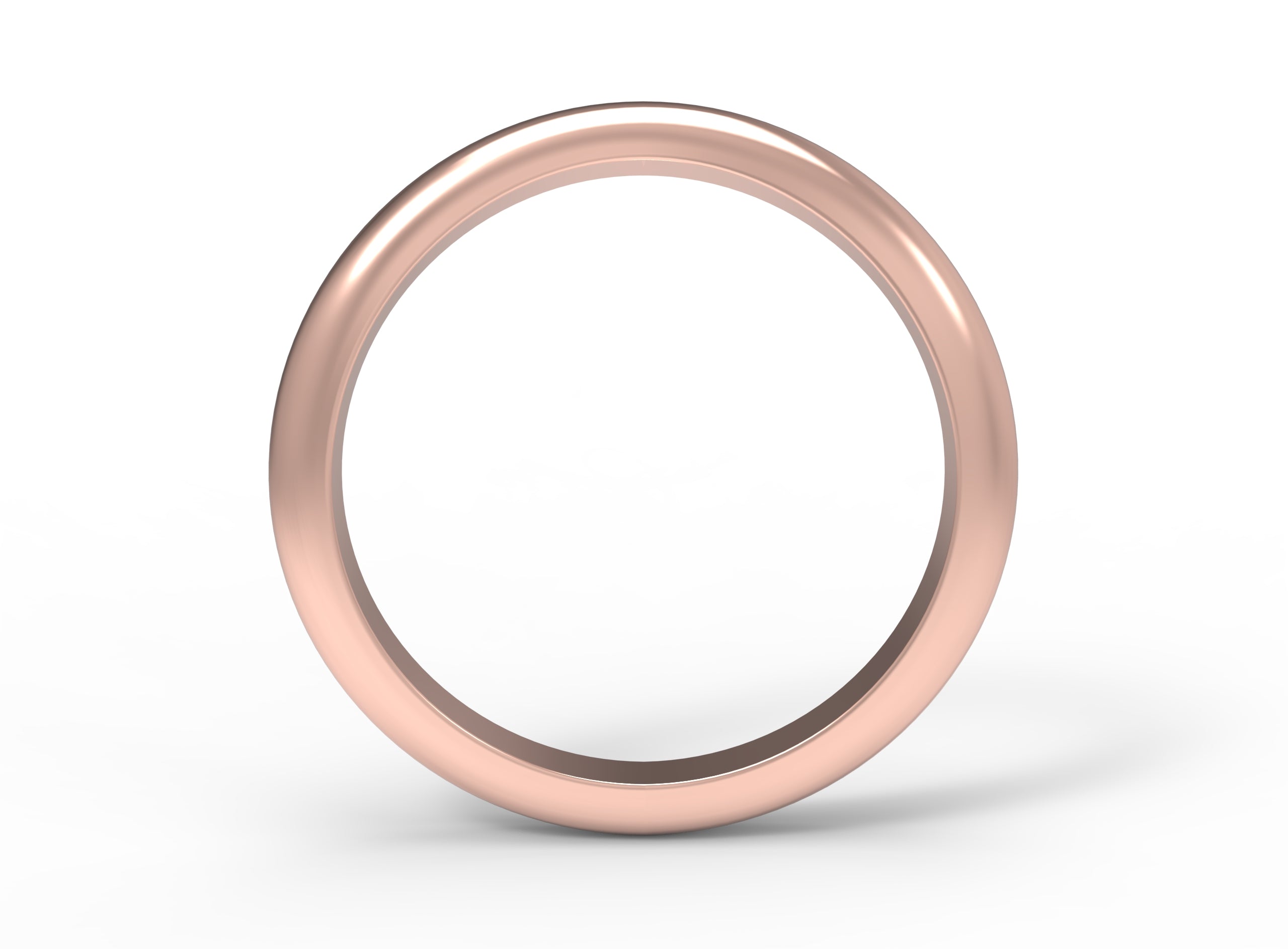Close up of the curved flow womens wedding band by Fluid Jewellery in rose gold 3