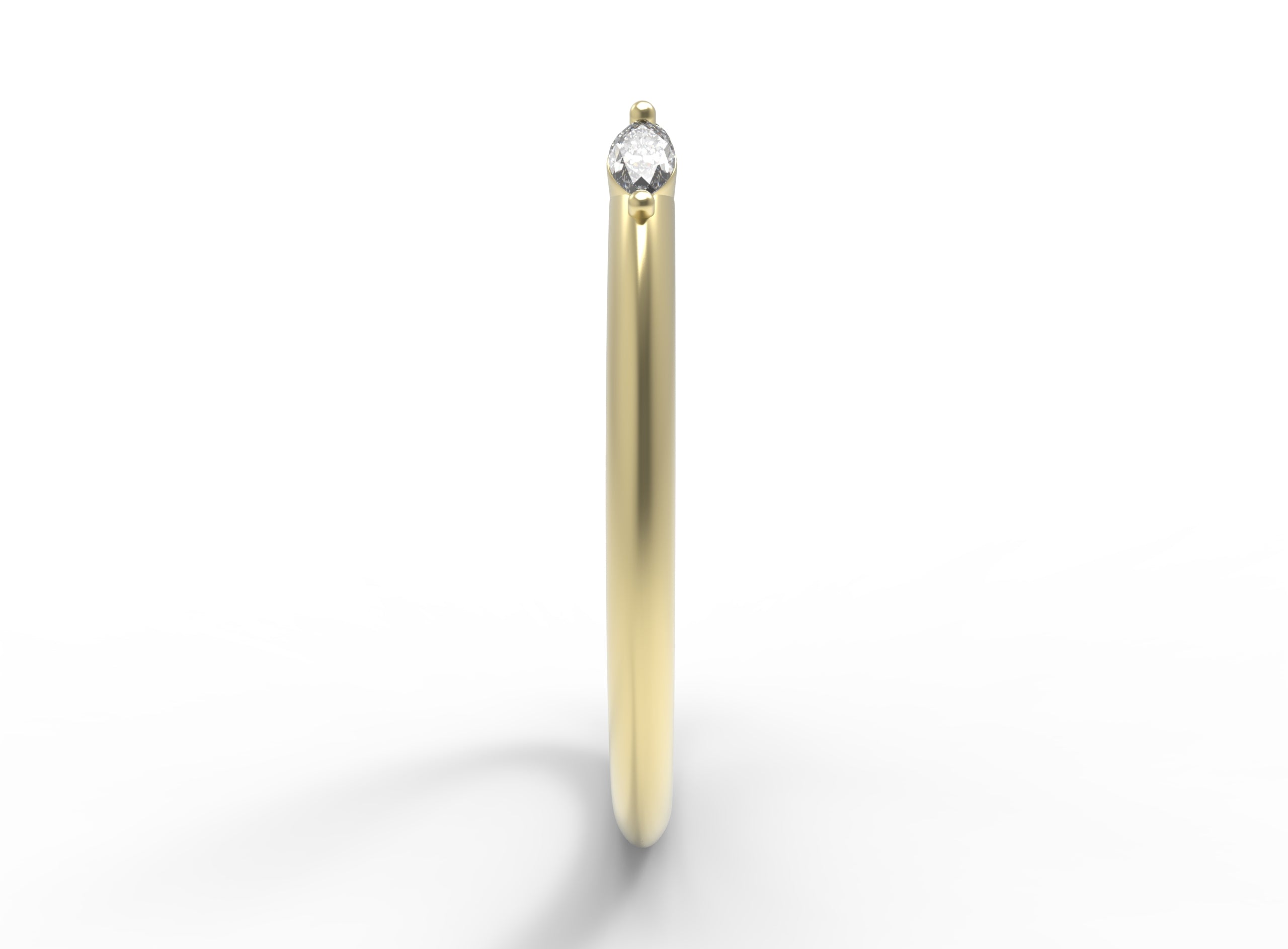Close up of the open Mara womens wedding band by Fluid Jewellery in yellow gold 2