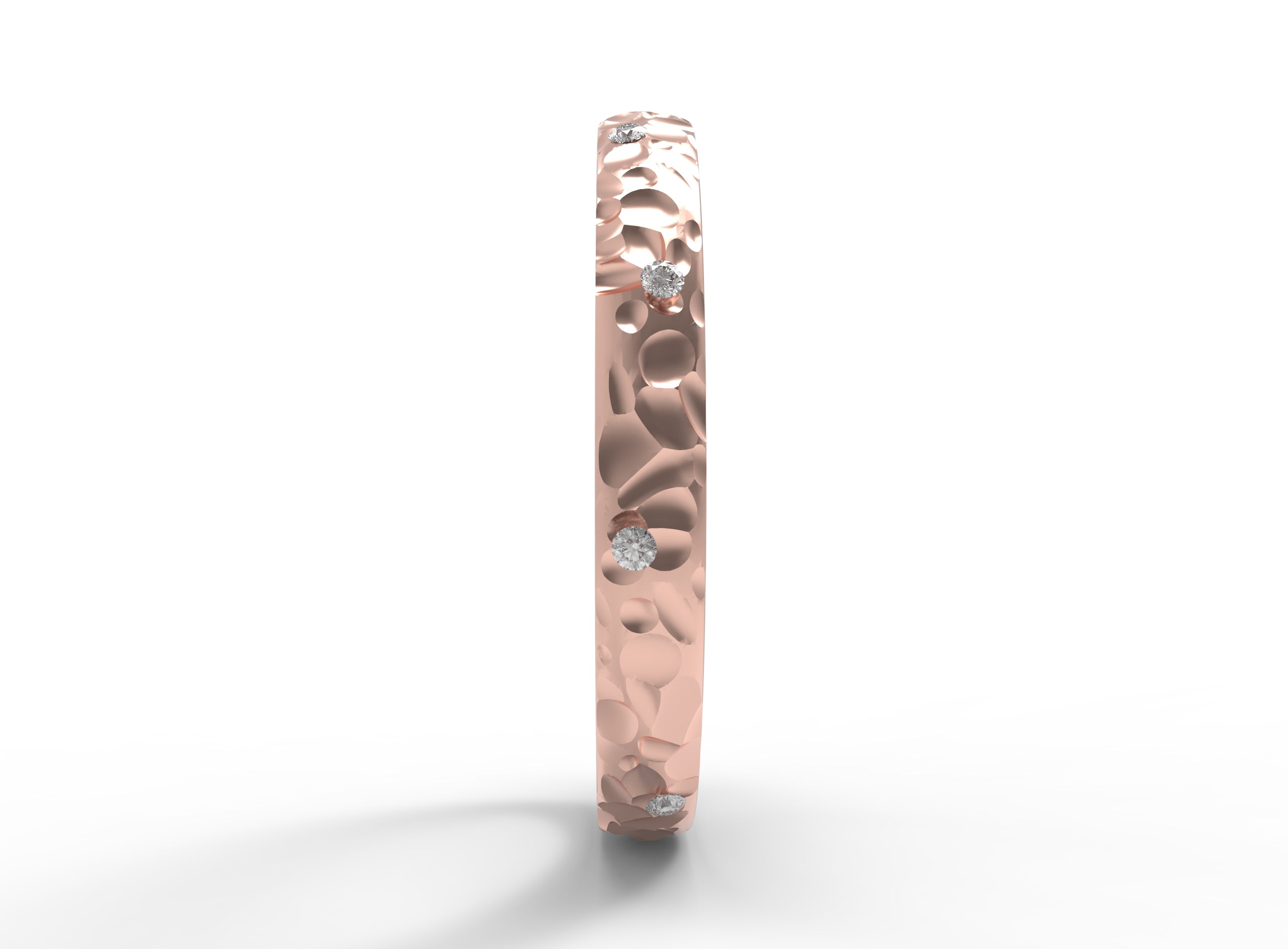 Close up of the Starlight womens wedding band by Fluid Jewellery in rose gold 2
